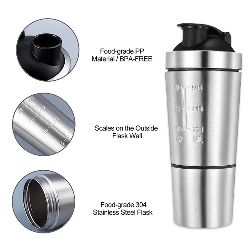 Stainless Steel Protein Shaker - Nutrition Sports Fitness review and price