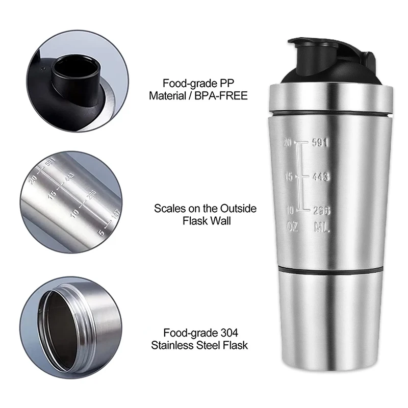 Stainless Steel Protein Shaker - Nutrition Sports Fitness review and price